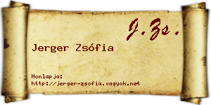 Jerger Zsófia névjegykártya
